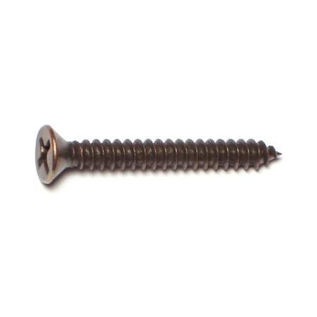 Midwest Fastener Wood Screw, #7, 1-1/4 in, Plain Brass Flat Head Phillips Drive, 25 PK 69887